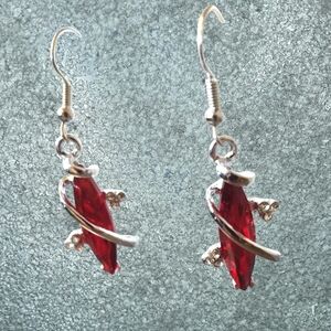 Elegant Cherry Red Drop Earrings